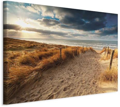 B&D XXL - Akustikbild Natur Meer Strand, 60x40 cm, 1-teilig, Schallschutz | Verbessert Raumakustik, reduziert Hall, ideal fürs Büro oder Wohnzimmer, hochwertige Verarbeitung, schnelle Montage, stilvoll