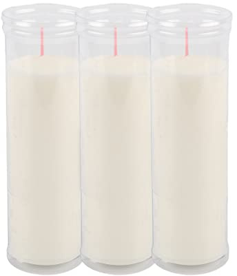 Set de 3 Candele Votive per Rituali Bianca 18 x 6 cm, Candele a Colonna Decorative di Grande Taglia, Lumini Bianca Lunga Durata 105 ore