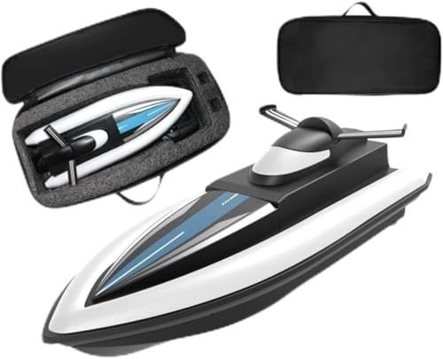 Srliya Hochgeschwindigkeits-RC-Boot 2.4G Ferngesteuertes Boot Rennboot Wasserdichtes Spielzeug Hochgeschwindigkeits-RC-Boot Stromlinienförmiges Design Rennboot (Schwarz 1 Batterie)