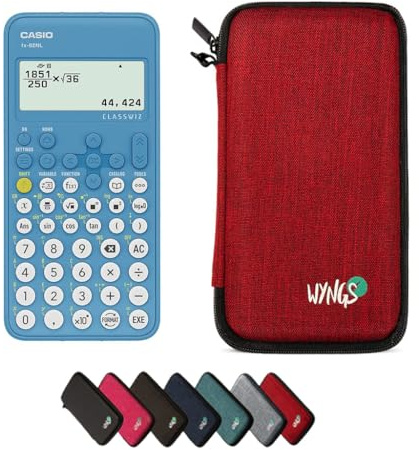 Casio fx-82NL inkl. WYNGS Schutztasche Rot - Wissenschaftlicher Taschenrechner - Basic Set