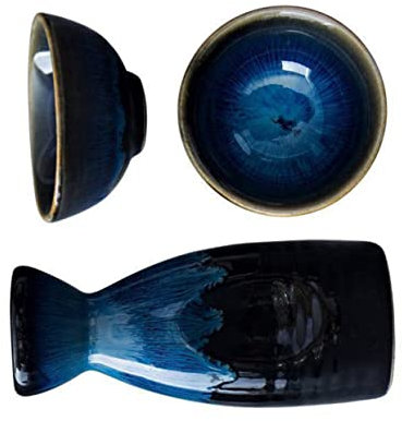 TOPBATHY 1 Juego Conjunto Vino la Vendimia Tazas Sake cerámica Japonesa Botella Sake cerámica Botella Bebida Sake Caliente Taza café cerámica Tazas Cafe