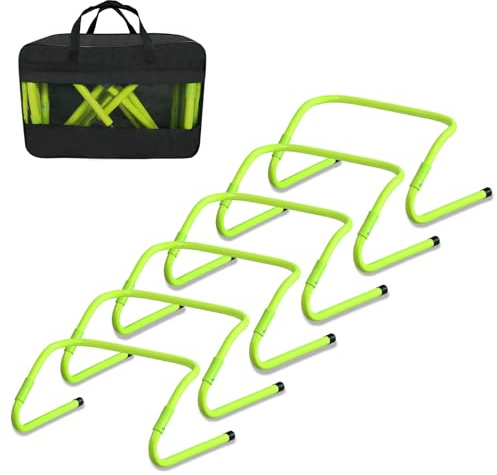 FIVMEN Speed/Agility Fussball Hürden Trainingszubehör 6er Höhenverstellbar 46x30cm Fußball Hürdenset für Schnelligkeits Trainingshilfe Beweglichkeits Koordinationstraining