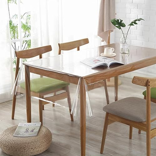 SRTSTR Tischdecke Abwaschbar Transparent Tischfolie Durchsichtig Tischdecke Folie 0,13mm Tischtuch Outdoor Tischschutz PVC Plastik-Tischdecken Tischschutzfolie 140 x 180cm