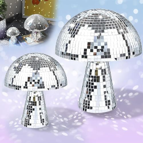 Decorazione Della Discoteca Fungo,xlwen 2 pezzi Fungo Palla Da Discoteca,Palla Da Discoteca A Fungo,palla discoteca,Decorazione Della Della Discoteca Del Fungo,Palla Discoteca Fungo per Festa a Tema