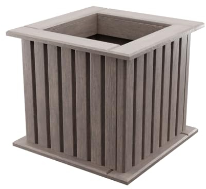 BOGATECO Blumenkasten aus Holz | Pflanzkasten | Blumentopf 25 x 25 x 25cm | Kräutertopf für zu Hause Garten Balkon Terrasse | Topf mit Kunststoffeinsatz | Imprägniert | Gray