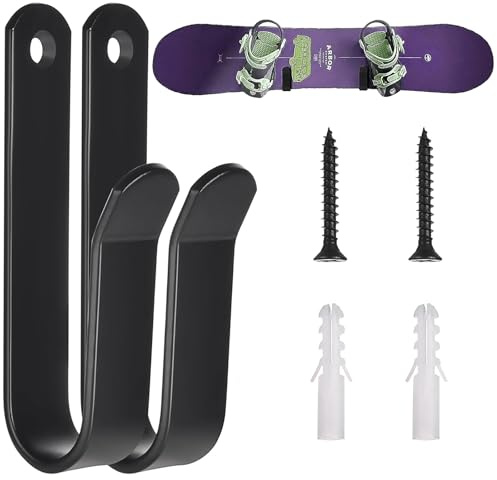 Skateboard Wandhalterung,2 Stück Horizontale Snowboard Wandhalterung Clips Snowboard Wandhalterung Display Rack Skihalterung Wand Aufbewahrungshaken für Snowboard,Skiboard,Longboard,Skateboard