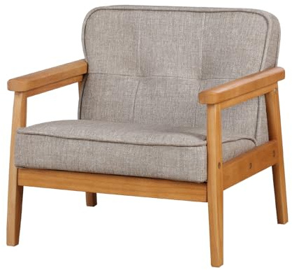 DGBAOBEI Wooden Kids Sofa Chair Comfortable PVC Child's Chair for Children(Light Grey)