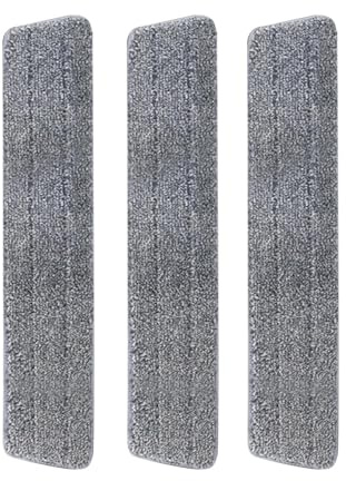 Mikrofaser Ersatz Mopp Pads 3 Stück,Wiederverwendbares Wischpad,Maschinenwaschbar,für Zuhause, Büro, Hartholz, Marmor, Fliesen(grau, Breite von 10cm) (60cm)