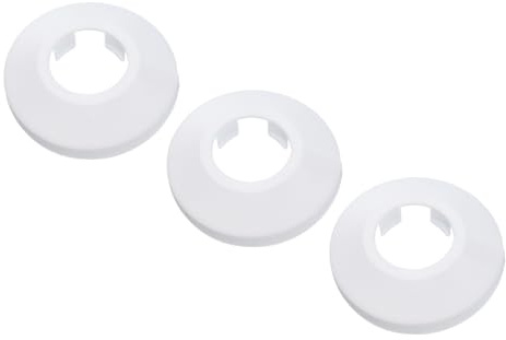 PATIKIL Rohrabdeckung Wasserrohrabdeckung Dekoration Rohrmanschette 0,79/20mm, 3 Stück Flansch PP Kunststoff Abflussrohrabdeckung Rosetten für Heizkörperrohre Wandrohrrohr Dekor, Weiß