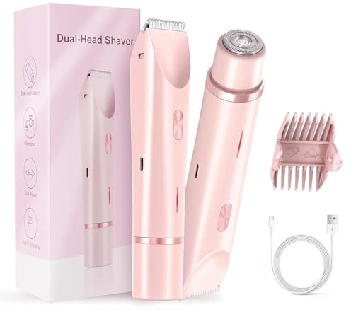 Breezelly Shaver, Breezelly Razor, Bald Cat Razor for Women, Viovex Razor, Viovex 2 in 1 Hair Trimmer, Rasierer Damen, Intimrasierer für Frauen, Damenrasierer Elektrisch für Körper (Rosa)