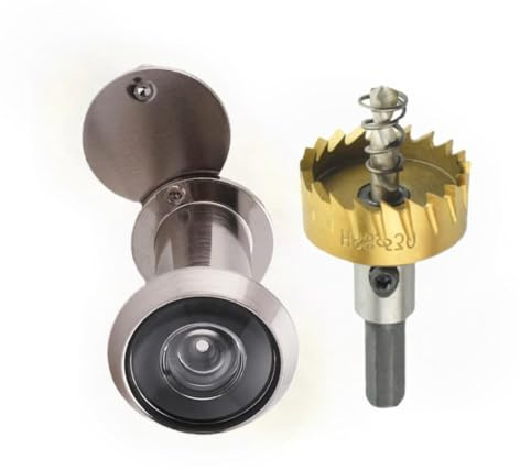 Türspion Weitwinkel mit Sicherheitsrückabdeckung, 220° Messing Türspion Optische Glaslinsen Durchmesser Door Viewer Peephole mit Bohrloch Ø 16mm Sicherheit Spion für Türstärke 35mm-60mm, Bronze