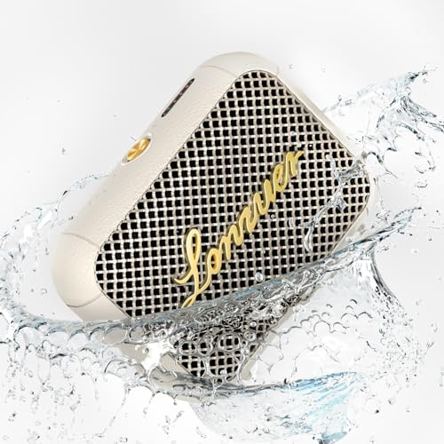 Enceinte Bluetooth ultra-portable - Étanchéité IPX7, basses puissantes, 8 h d'autonomie, TWS, micro intégré, sangle de fixation incluse pour le cyclisme, le sport, les voyages et le camping - Blanc