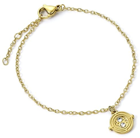 Harry Potter Armband aus Edelstahl, Zeitumkehrer, goldfarben, Einheitsgröße, Edelstahl, Kein Edelstein