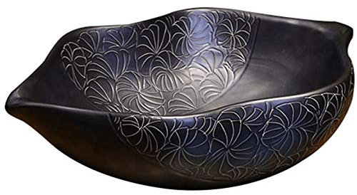 SnamicE Waschbecken, Haushaltswaschbecken aus Keramik, schwarzes Aufsatzwaschbecken in Vintage-Form – Badezimmerwaschbecken, kleines Geschenk,