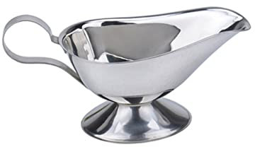 VICASKY Stainless Steel Sauce Boat Gravy Container 5 Ounce Condiment Dish Serving Pot for Dining Table Use