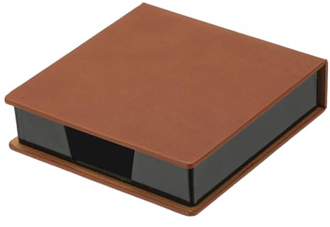 PATIKIL Soporte De Notas Adhesivas De Cuero, Dispensador De Blocs De Notas De 4x4, Organizador De Notas Y Tarjetas De Visita Para Escritorio Hogar Oficina Libros Cuaderno, Marrón