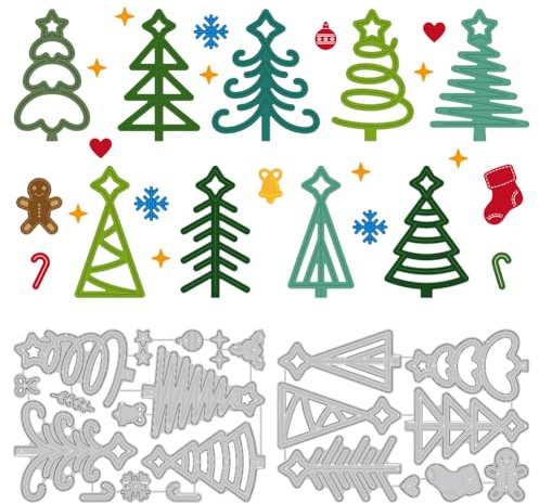 DELORIGIN Stanzformen Mit Weihnachtsbaum Kartenherstellung Stanzschablone Scrapbooking Prägevorlage Für Weihnachtsgrußkarten Alben Partyeinladungen Dekoration