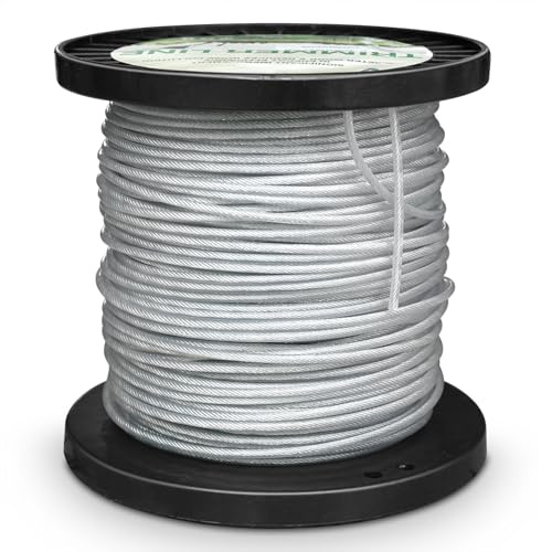 Akuoly Hilo de corte de 2,4 mm, 60 m, con núcleo de acero, bobina de almacenamiento, superficie de nailon y núcleo de alambre de acero para hierbas y malas hierbas, bobina preenrollada con práctico