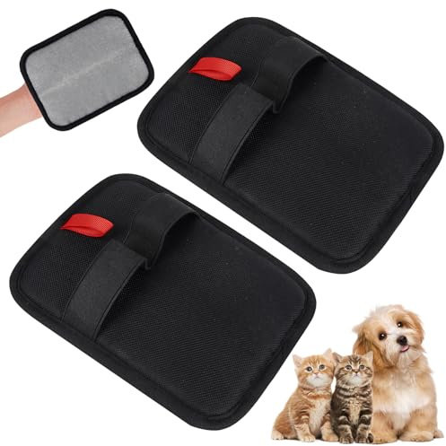 Lot de 2 gants d'épilation pour poils d'animaux - Gants magnétiques pour enlever les poils de chat - Gants pour enlever les poils de chien - Pour canapé, meubles, tapis