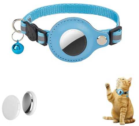 Collier GPS Chat, Collier Traceur GPS pour Chat et Chien, Localisation en sans Abonnement, Compatible iOS/Android/HarmonyOS, Ipx5 RéSistant Aux éClaboussures, Positionnement auxiliaire (Bleu)