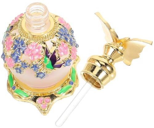 Hemobllo Botella de Perfume Rellenable Diseño Floral y Púrpura Frasco Vacío Decorativo para Aromaterapia Portátil para Aceites Esenciales y Fragancias
