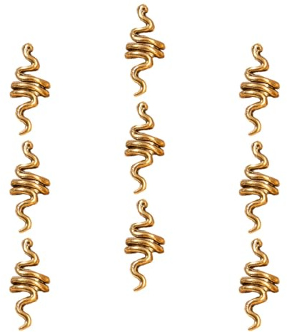 Zerodeko 9 Stück Teiliges Dreadlocks Ring Metall Dreadlocks Schmuck Schlangenförmige Haarringe für Zöpfe und Bart DIY Haar accessoires für Frauen und Männer