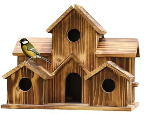 Casetta per uccelli in legno – Casetta per uccelli sospesa, grande cottage per esterni, capannoni in legno | Casette da giardino da 7,87 pollici per cortile, balcone, prato, portico, cortile, cortile