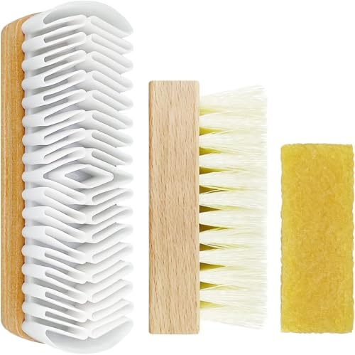 3Pcs Suede Shoe Brush and Eraser Suede Nubuck Cleaning Brush for Shoes
