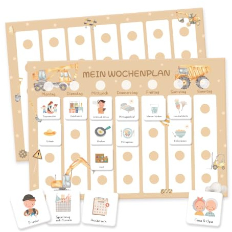 Wochenplaner kinder, Tagesplaner kinder mit 315 Routinekarten Set | Aufbewahrungsbeutel, Klettpunkte und Wochentagskarten, flexibel für Schule, Lernen, Haushalt, Freizeit und Familienalltag