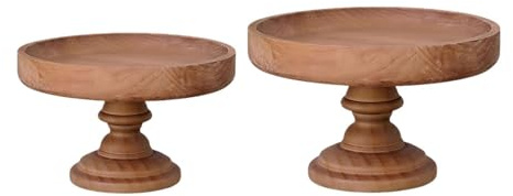 KESOTO Alzata in Legno per Cupcake, Vassoio Decorativo, Piatto per Frutta e Snack, Piatto per Dessert, Ideale per Feste, Decorazioni per la casa in, Grande Piccolo