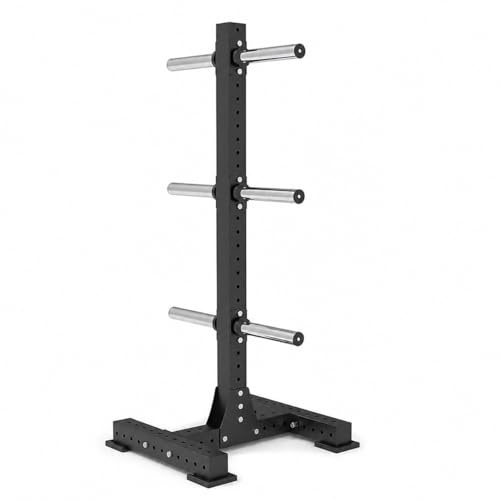 Yunmeryker Hantelscheibenständer 50mm, robuste Hantelablage für 2 Langhanteln, 300kg Tragkraft, 8x8cm Stahlrohr, matt Dunkelgrau, Schwerlast-Hantelscheibenständ