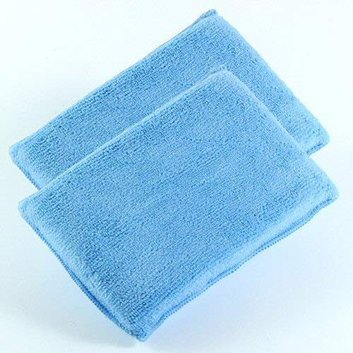 Mikrofaser Autopad 2 Stück Set Antibeschlags-Schwamm für Scheiben - Spiegel, Fenster, Glatte Flächen 12 x 18 x 3 cm