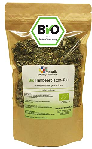 my-mosaik Bio Himbeerblättertee - 100% naturbelassen, geschnitten, ohne Zuckerzusatz, aus kontrolliert biologischem Anbau, abgefüllt in Deutschland (100g)