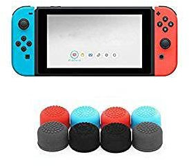 4 pares de silicona elevada antideslizante para el pulgar de los pulgares, para mando Nintendo Switch NS Joy-Con (4 colores multipunto)