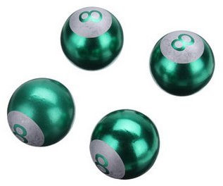 Tutoy 4pcs Pool 8 Ball Universal Car Bike Tire Valve Stem Caps Cover Wheel Rims - Green