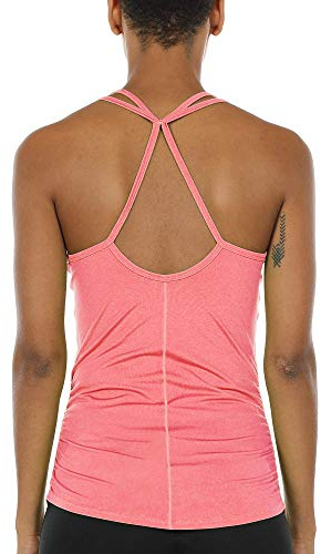 icyzone Damen Sport Top Fitness Gym Ärmelloses Shirt Atmungsaktive Running Yoga Tank Top