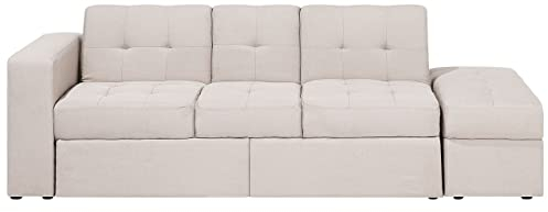 Beliani Couch Gästebett Sofa 3er Dreisitzer mit Bettkasten beige modern Falster