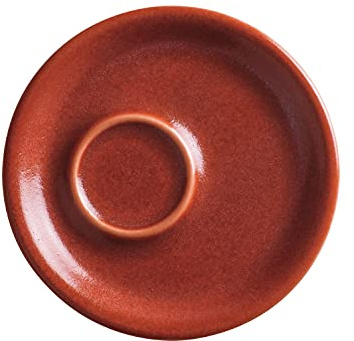 KAHLA Homestyle Untertasse 11,7 cm siena red mediterranes Geschirr aus Porzellan mit Steingut- und Keramiklook kleine flache Untertasse für Espresso- und Mokkatasse rund rot
