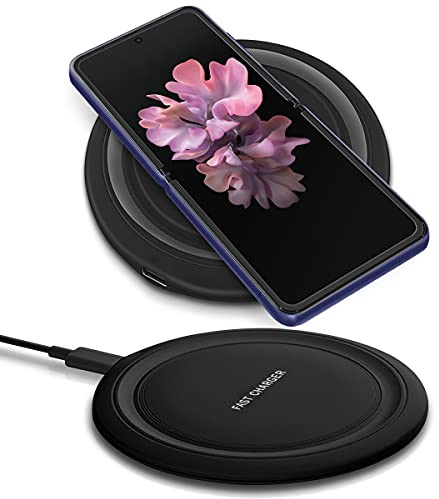 QI Wireless Ladegerät 15W kompatibel mit Samsung Galaxy Z Flip 7 / FE 6 5 4 3 Fold 7 6 5 4 3 2 Ladestation 15W Ladematte Kabellos Charger Induktives Schnellladegerät, Farben:Schwarz