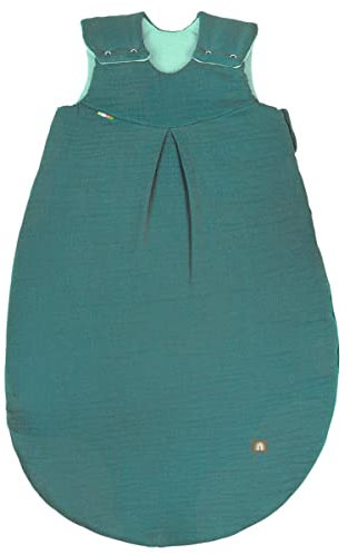 Odenwälder Musselin-Schlafsack Schlafsack Baby-Schlafsack Kinderschlafsack wattiert (Deep Forest, 70 cm)