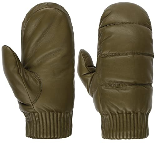 Hestra Valdres Fäustlinge Fausthandschuhe Lederhandschuhe Damen/Herren - mit Futter Winter Herbst-Winter - 7 HS oliv