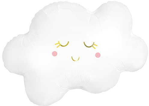 PARTYLOSOPHY Globo Foil en forma de Nube de 71 x 58 cm para decoración de Revelación del Genero, Baby Shower, Cumpleaños Infantiles, Bautizos, Comuniones.