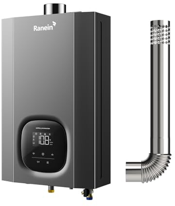 Ranein Natural Gas Tankless Water Heater, Indoor Max 4.3 GPM, 100,000 BTU Instant Hot Water Heater