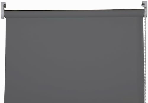 Apex Furnishings Grey Blackout roller blinds for windows, Thermal Insulated UV Protection Child Safety Trimmable Easy Fit Home office Window Blinds W 240cm x L 165cm
