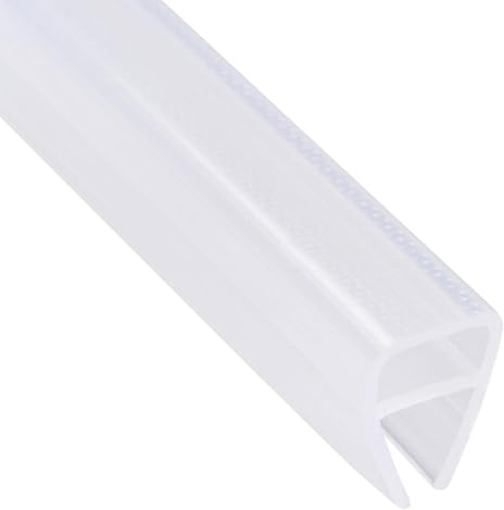 TOP-VIGOR Frameless Shower Seal Strip, 8mm Drip Rail - 10mm Glass x 1000mm Length U-Type Shower Screen Door Bottom Sweep Silicone