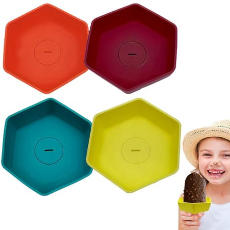 Ice Lolly Dripper Catcher, Drip- Ice Lolly Holder - Ice Treat Ice Pop Holder, Reusable Silicone Holder for Ice Lollies, Dishwasher Safe Holder for Girls