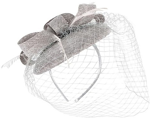 VALICLUD Netz-Fascinator-Stirnband Für Damen Teeparty-Kopfschmuck Schleier-Fascinator Abnehmbare Haarspangen Und Haarbänder Geeignet Für Bankette Tanzveranstaltungen Und Abschlussbälle