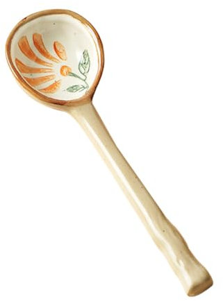 DECHOUS Practical Dessert Spoon Hand Painted Ceramic Soup Spoon Kitchen Easy Clean