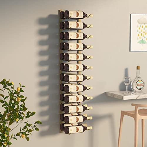 ShGaxin Wand-Weinregal für 24 Flaschen Golden Eisen, Flaschenregal, Weinhalter Wand, Flaschen Regal, Flaschenhalter Wein, Bar Regal Wand, Wine Holder, Weinflaschenregal
