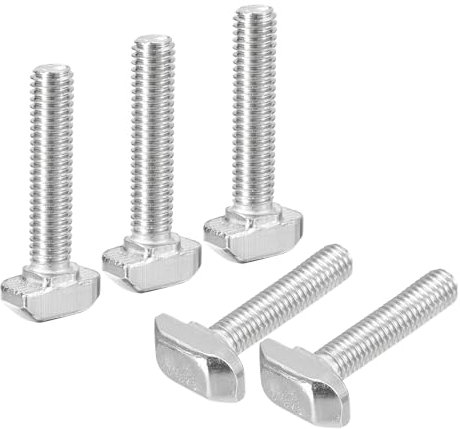 QUARKZMAN 10pz Bulloni a T-Slot, M6 x 30mm Vite a T Testa a Martello Perno a Inserimento per 3030 Serie Profilo Estruso Alluminio Scanalatura a T, Acciaio Inossidabile 304, Argento